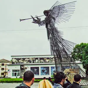Trompeten Engel Skulptur von Tschernobyl